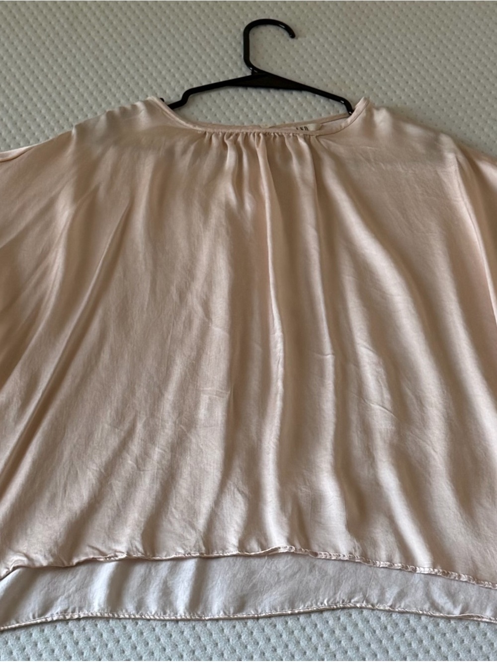 AND Light Blush Pink Gathered Boatneck Blouse